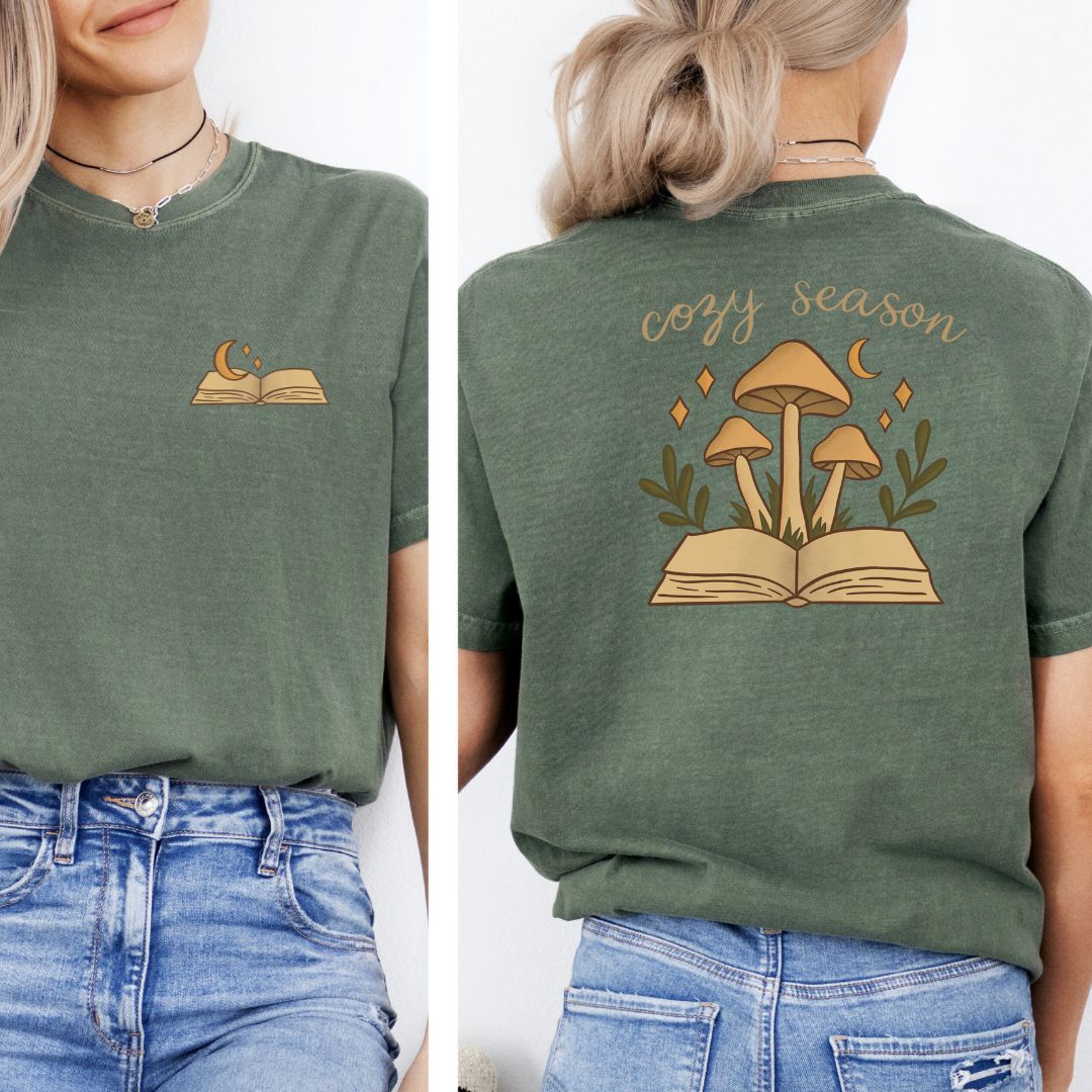 Premium T-Shirt | Cozy Season Mushrooms | Druck | Bookish Autumn