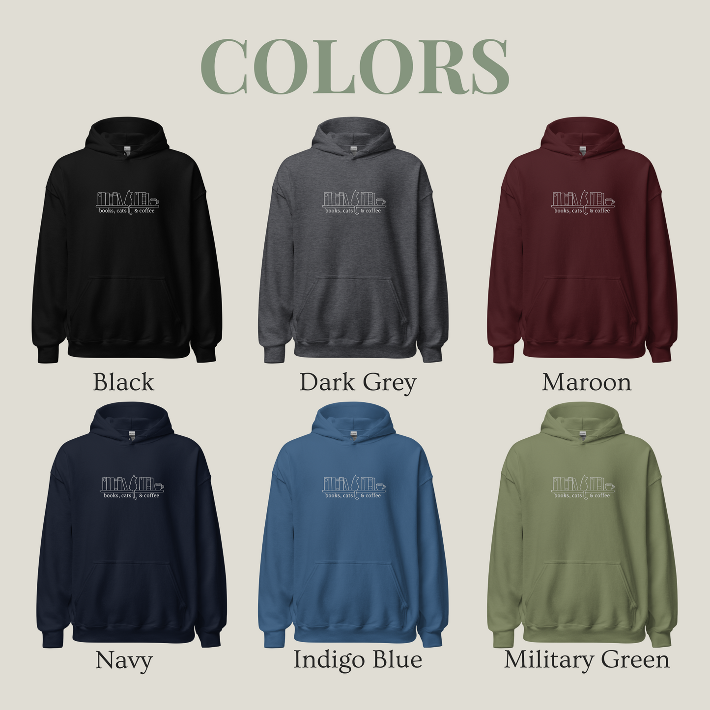 Hoodie | Bookish Cat | bestickt | Bookish Sweatshirt