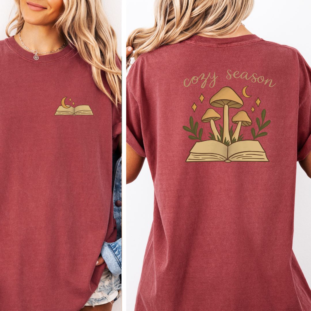 Premium T-Shirt | Cozy Season Mushrooms | Druck | Bookish Autumn