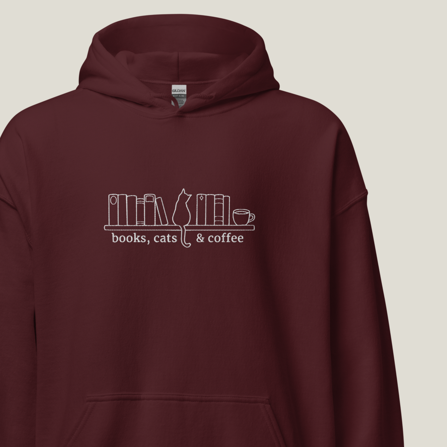 Hoodie | Bookish Cat | bestickt | Bookish Sweatshirt