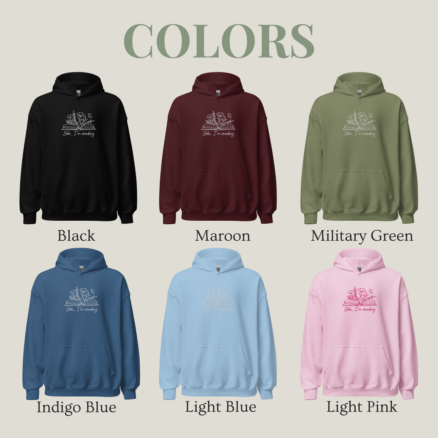 Hoodie | Shh I'm Reading | bestickt | Bookish Sweatshirt