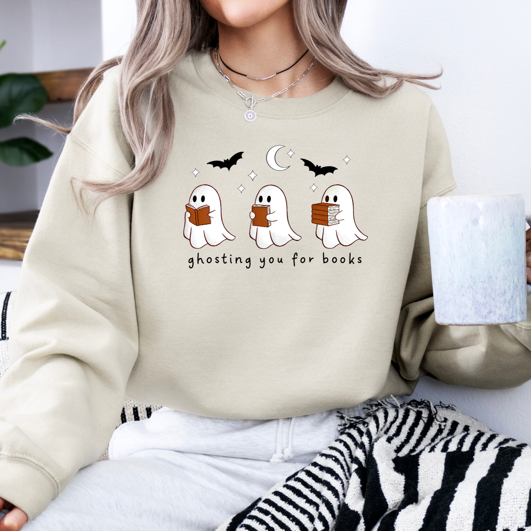 Sweatshirt | Ghosting you for Books | Druck | Bookish Halloween