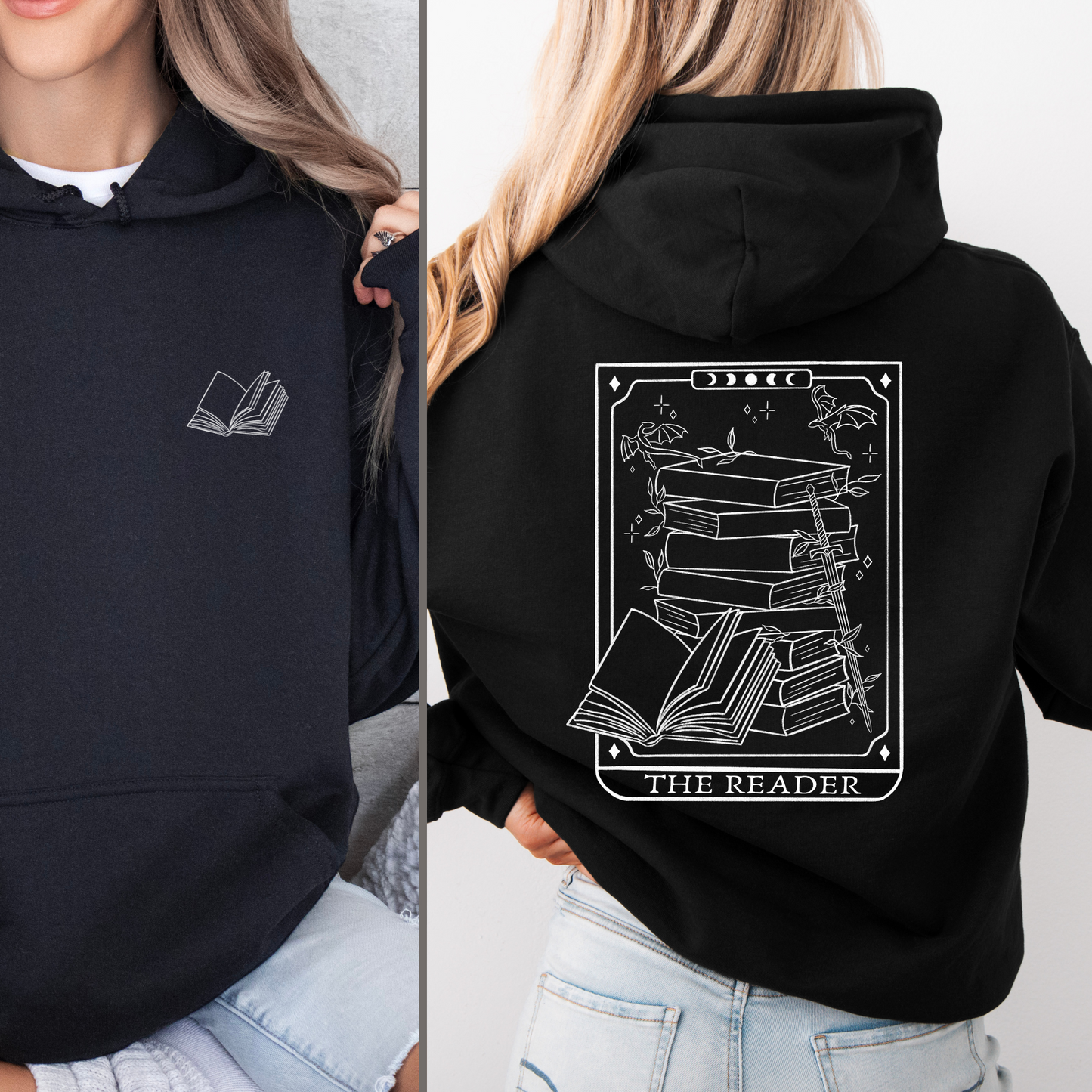 Hoodie | Reader Tarot Card | Druck | Bookish Hoodie
