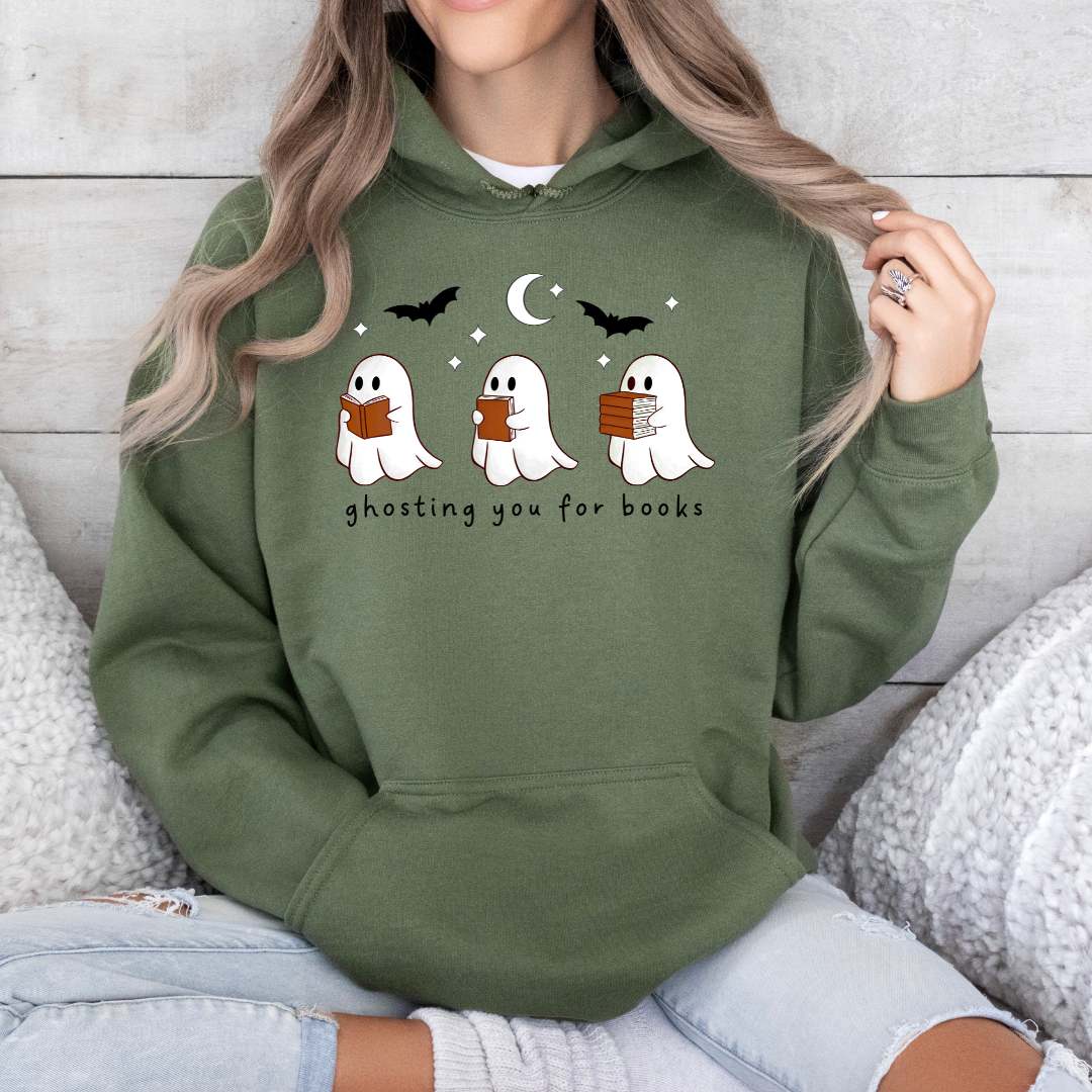 Hoodie | Ghosting you for books | Druck | Bookish Halloween