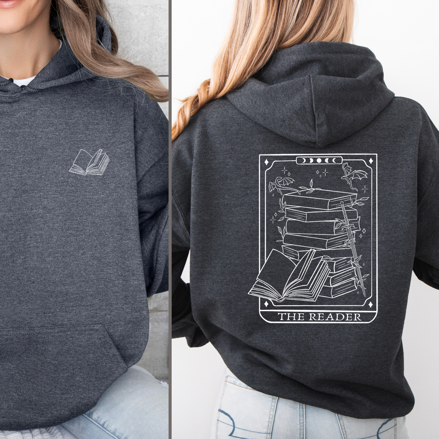 Hoodie | Reader Tarot Card | Druck | Bookish Hoodie