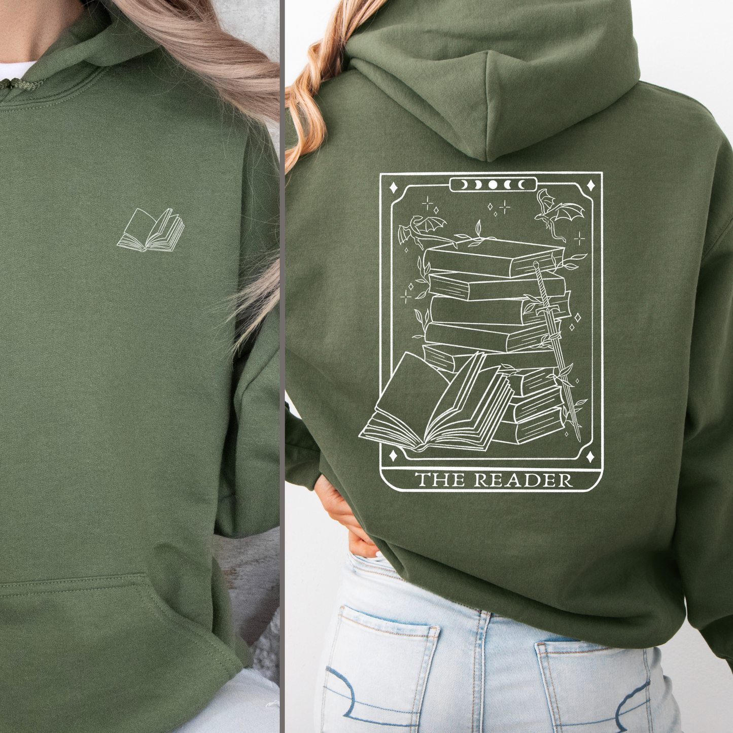 Hoodie | Reader Tarot Card | Druck | Bookish Hoodie
