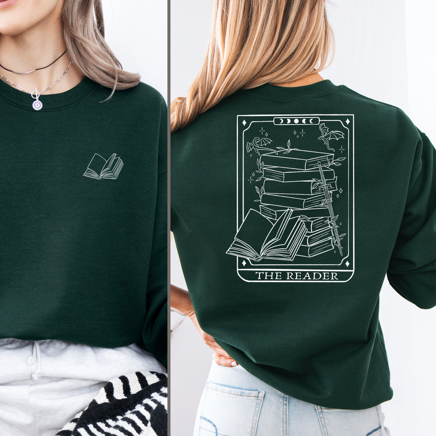 Sweatshirt | Reader Tarot Card | Druck | Bookish Sweatshirt