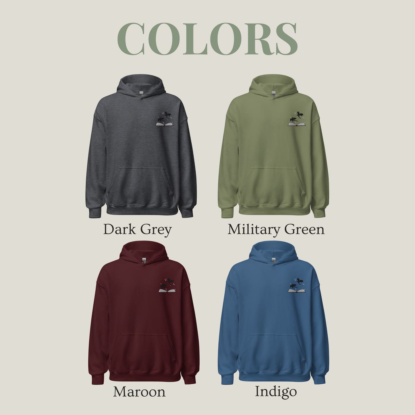 Hoodie | Bookish Dragons | bestickt