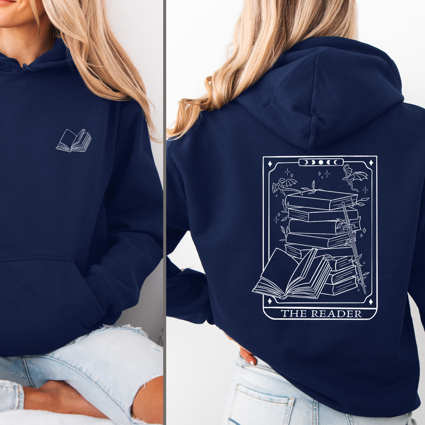Hoodie | Reader Tarot Card | Druck | Bookish Hoodie