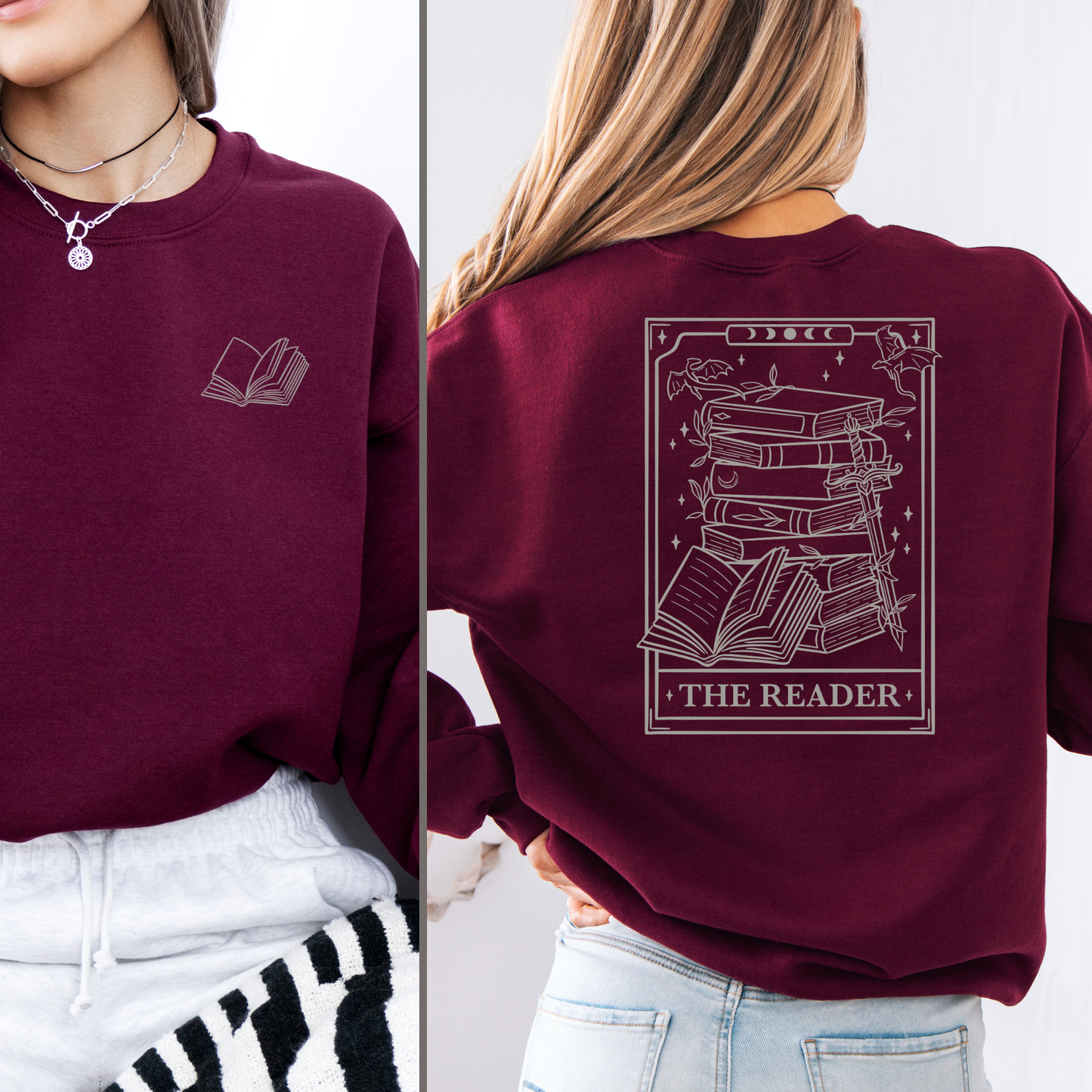 Reader Tarot Card Sweatshirt - Bookish Sweatshirt Druck