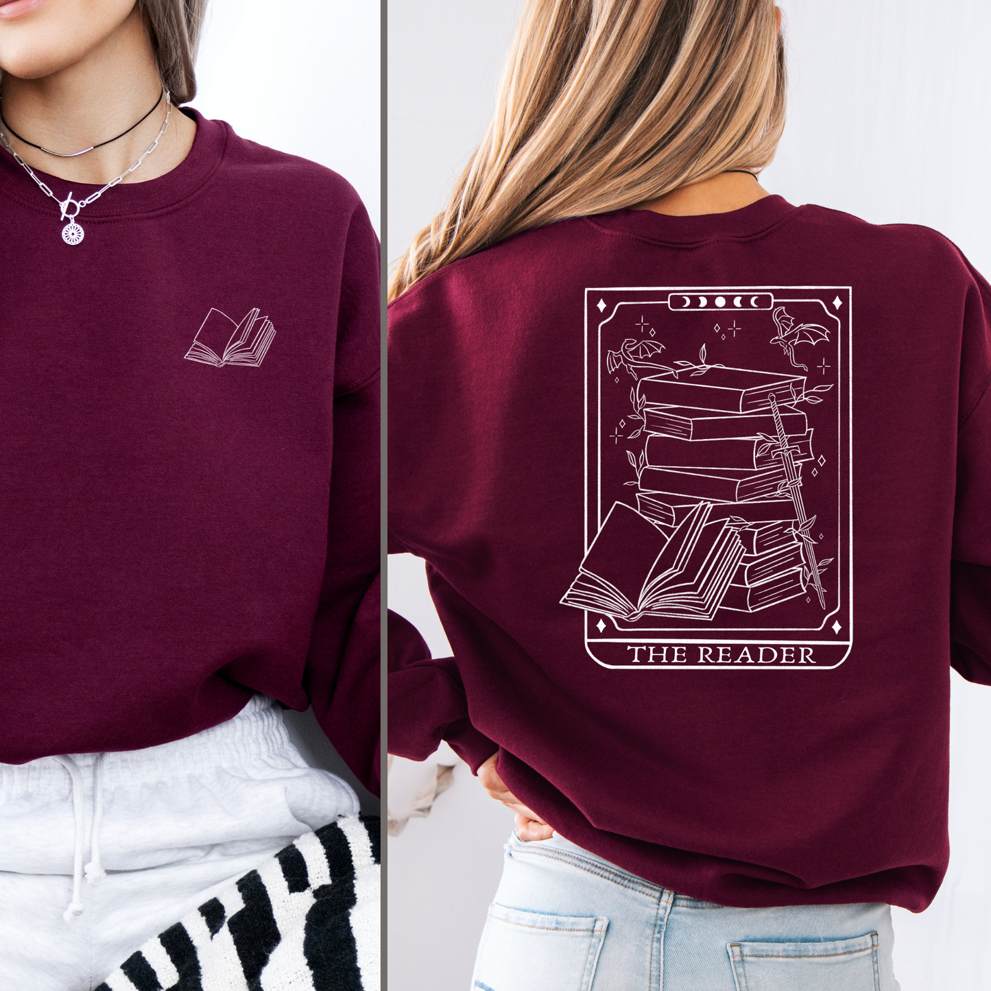Sweatshirt | Reader Tarot Card | Druck | Bookish Sweatshirt