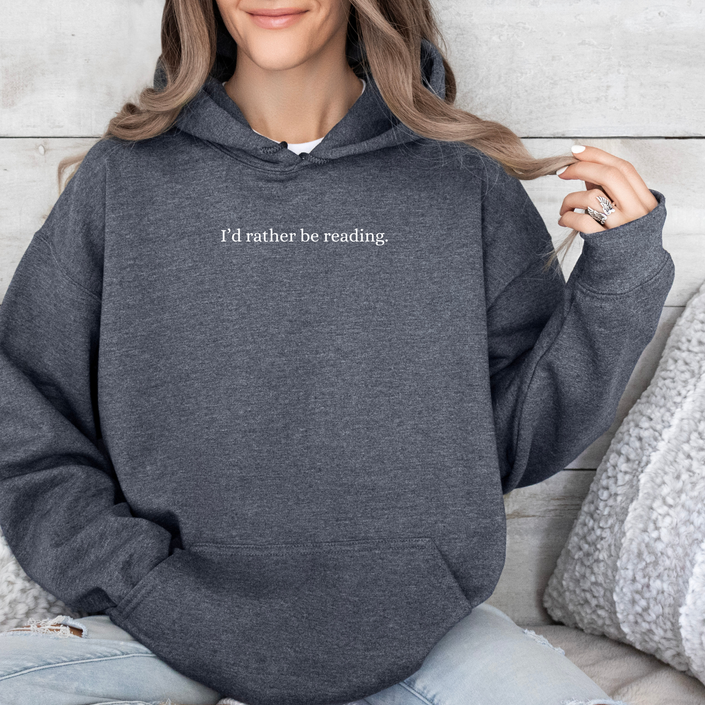 Hoodie | Rather be reading | bestickt | Bookish Hoodie