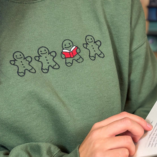 Sweatshirt | Bookish Gingerbread | bestickt | Bookish Christmas