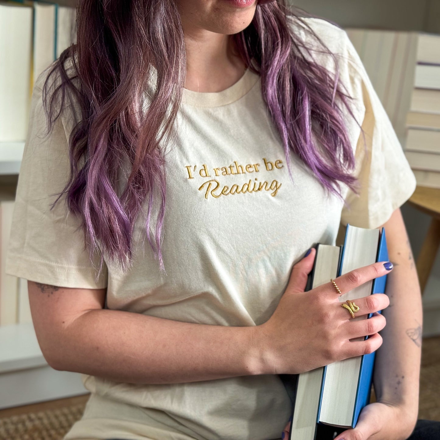 T-Shirt | Rather be reading | bestickt | Bookish T-Shirt