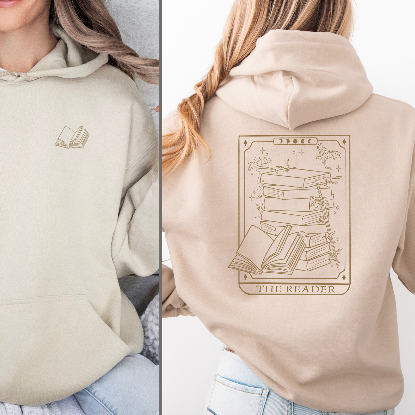 Hoodie | Reader Tarot Card | Druck | Bookish Hoodie