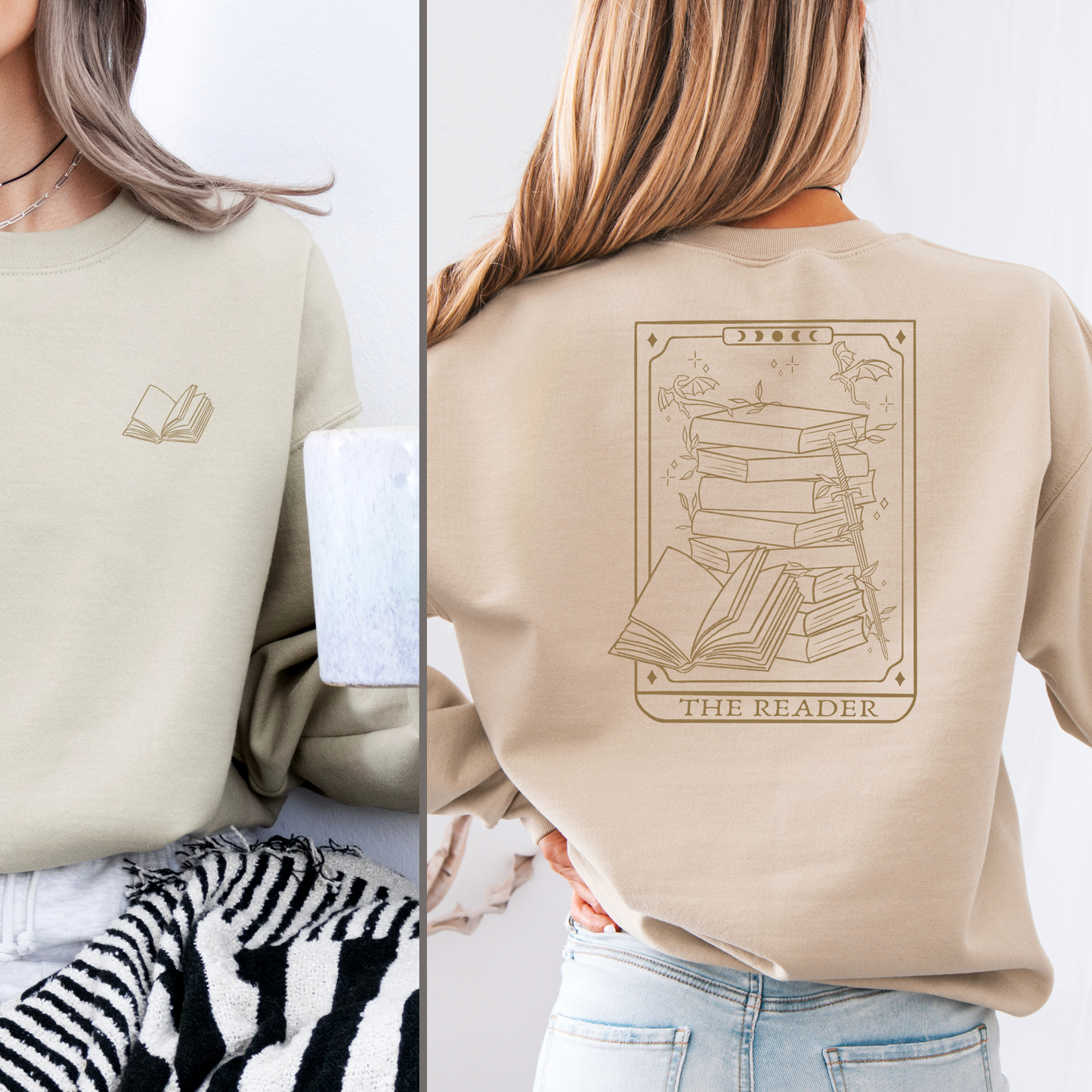 Sweatshirt | Reader Tarot Card | Druck | Bookish Sweatshirt