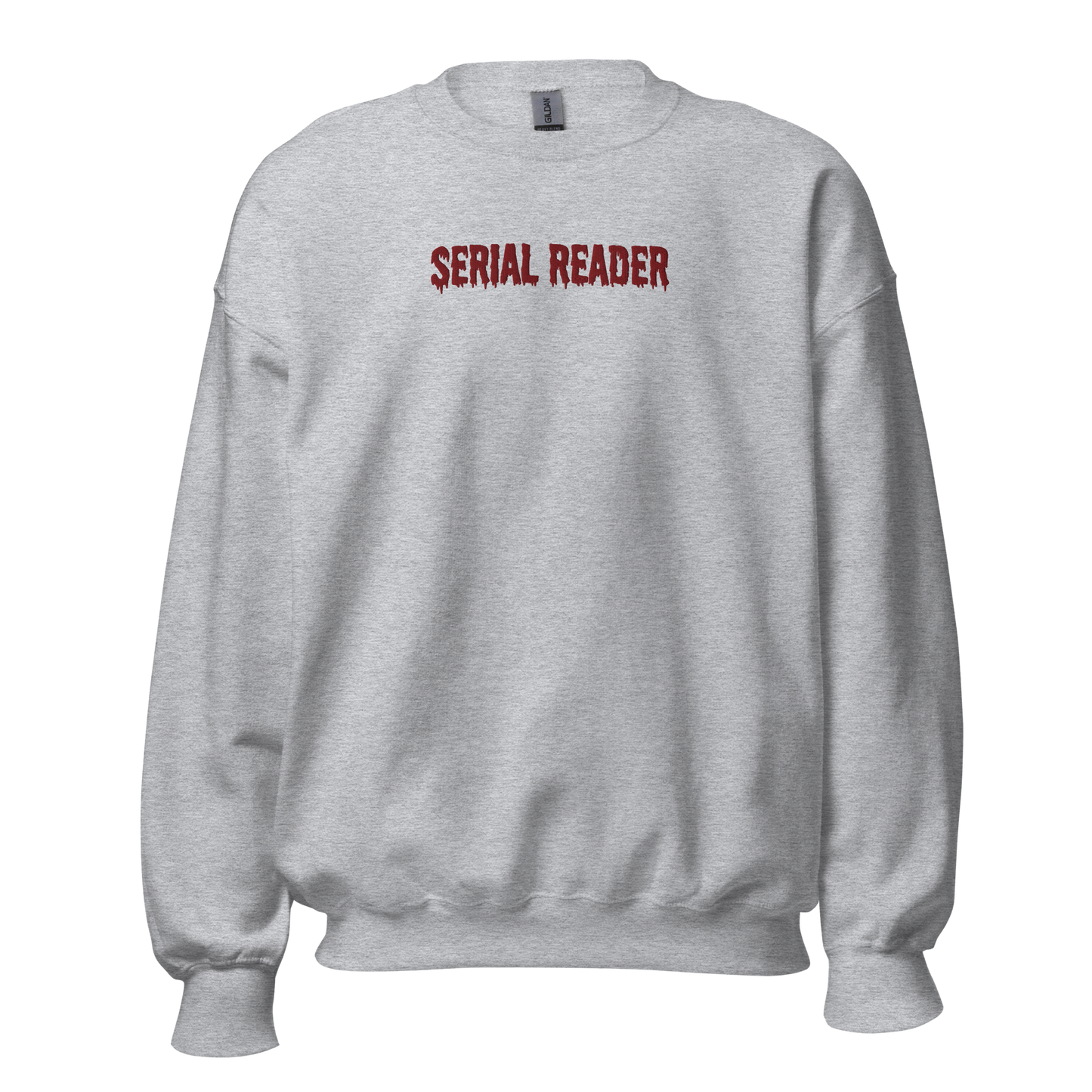 Serial Reader Sweatshirt bestickt grau Thriller Merch