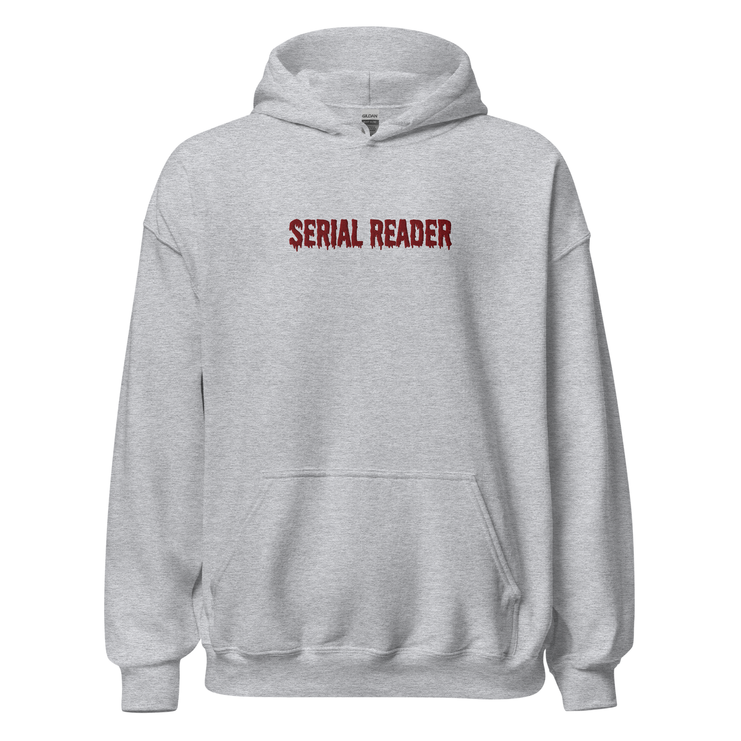 Serial Reader Hoodie bestickt grau Bookish Merch