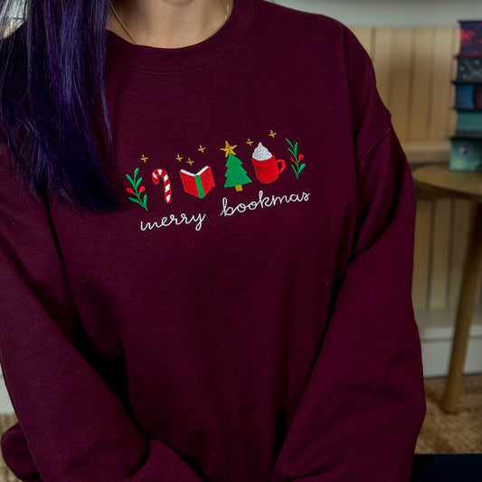 Sweatshirt | Merry Bookmas | bestickt | Bookish Christmas