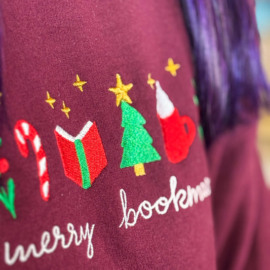 Sweatshirt | Merry Bookmas | bestickt | Bookish Christmas
