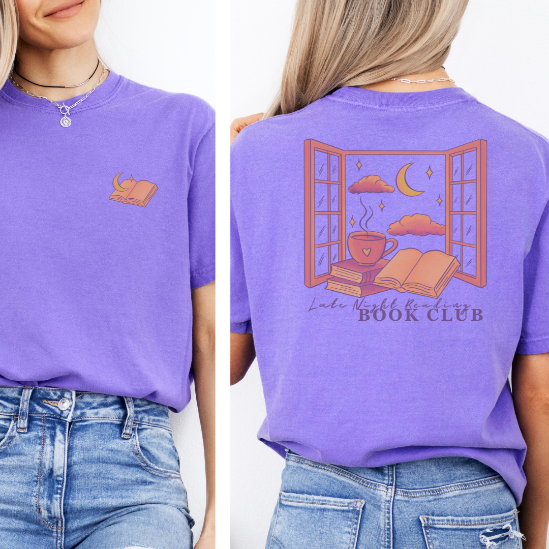 Premium T-Shirt | Late Night Book Club | farbig |Druck | Bookish T-Shirt