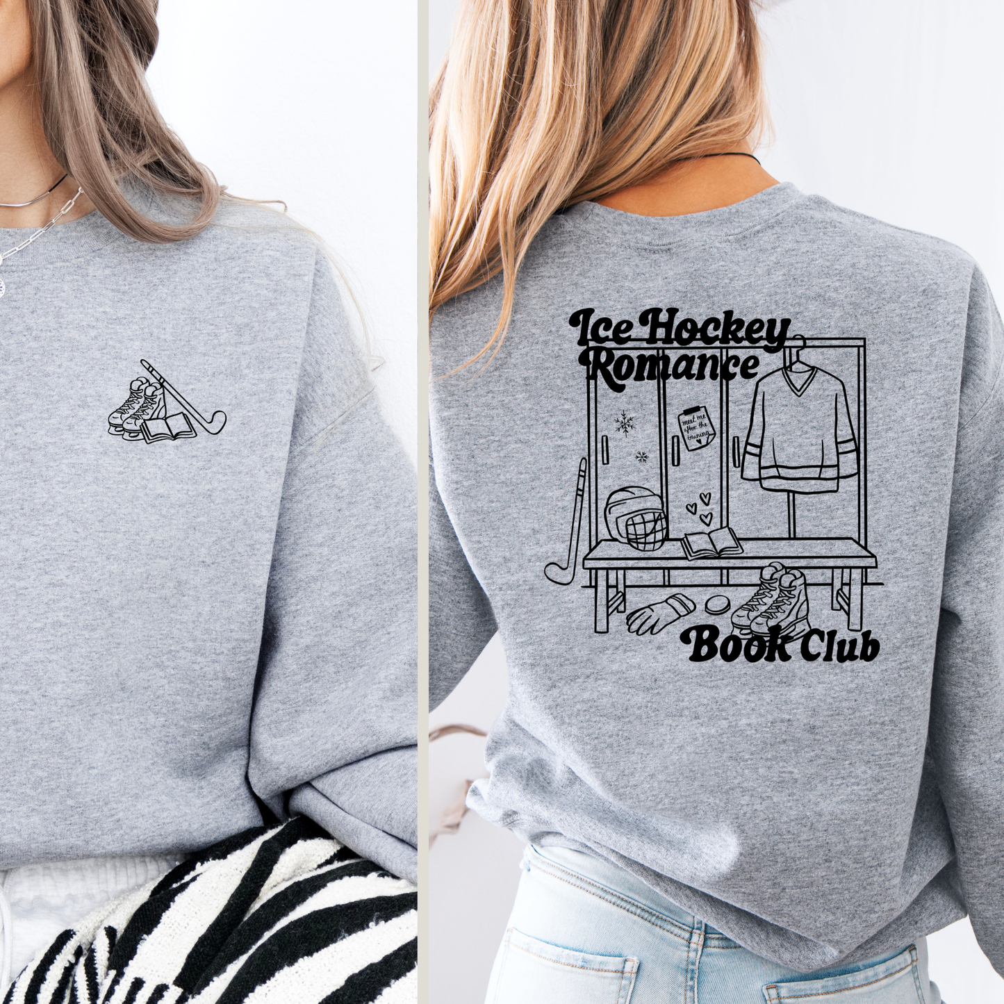 book club sweatshirt hockey romance lesemotiv