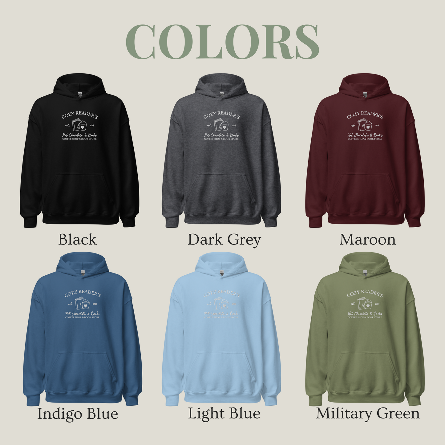 Hoodie | Cozy Readers | bestickt | Bookish Hoodie