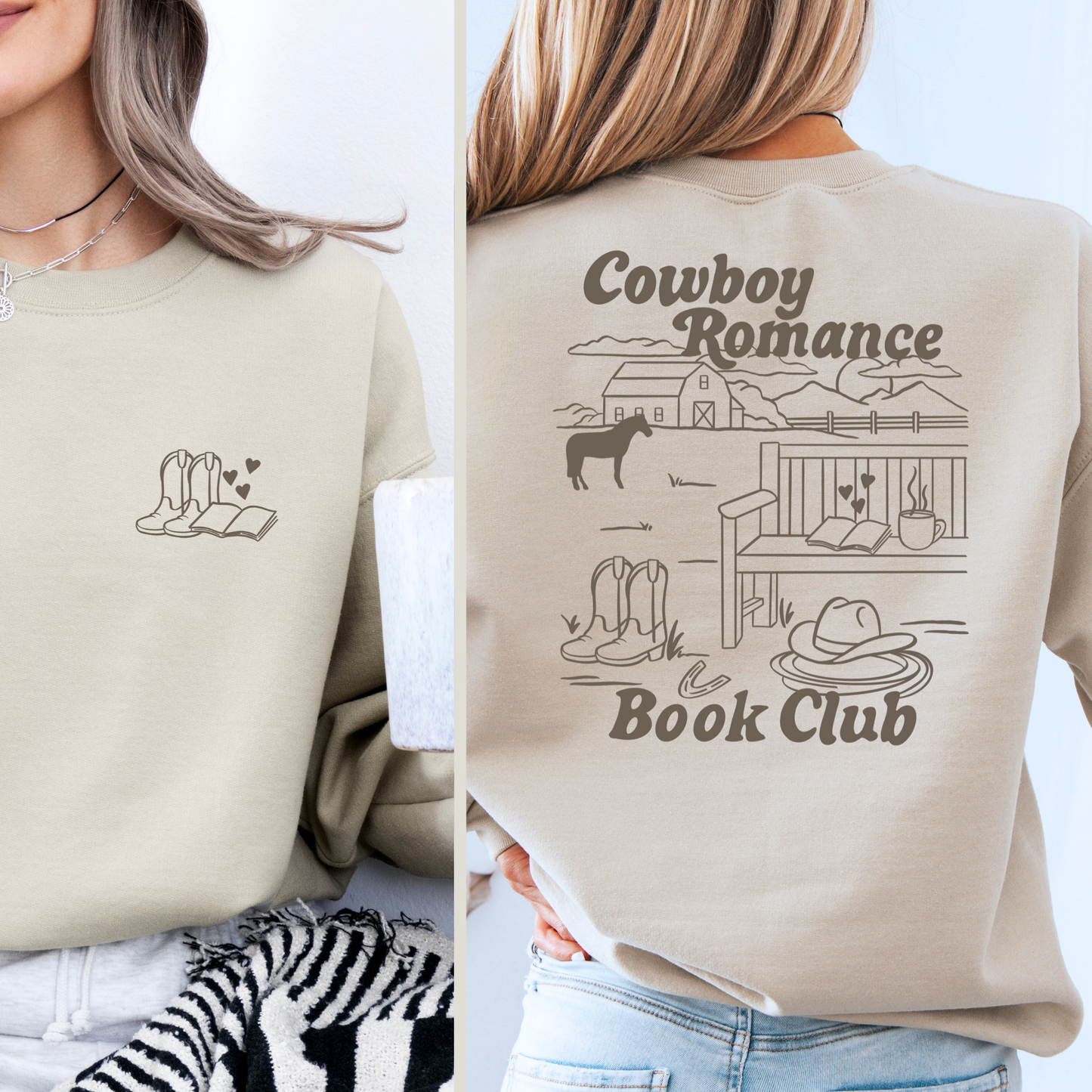 cowboy book club sweatshirt romance western pullover
