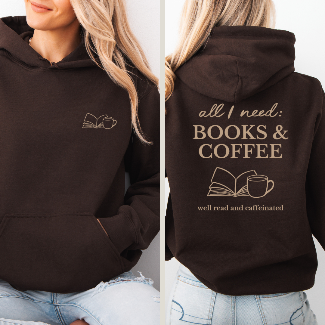 Hoodie | Books & Coffee | Druck | Bookish Hoodie