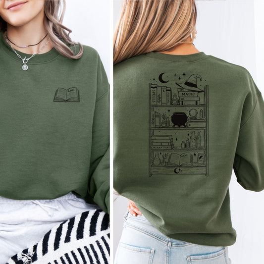 Sweatshirt | Witchy Bookshelf | Druck | Bookish Halloween