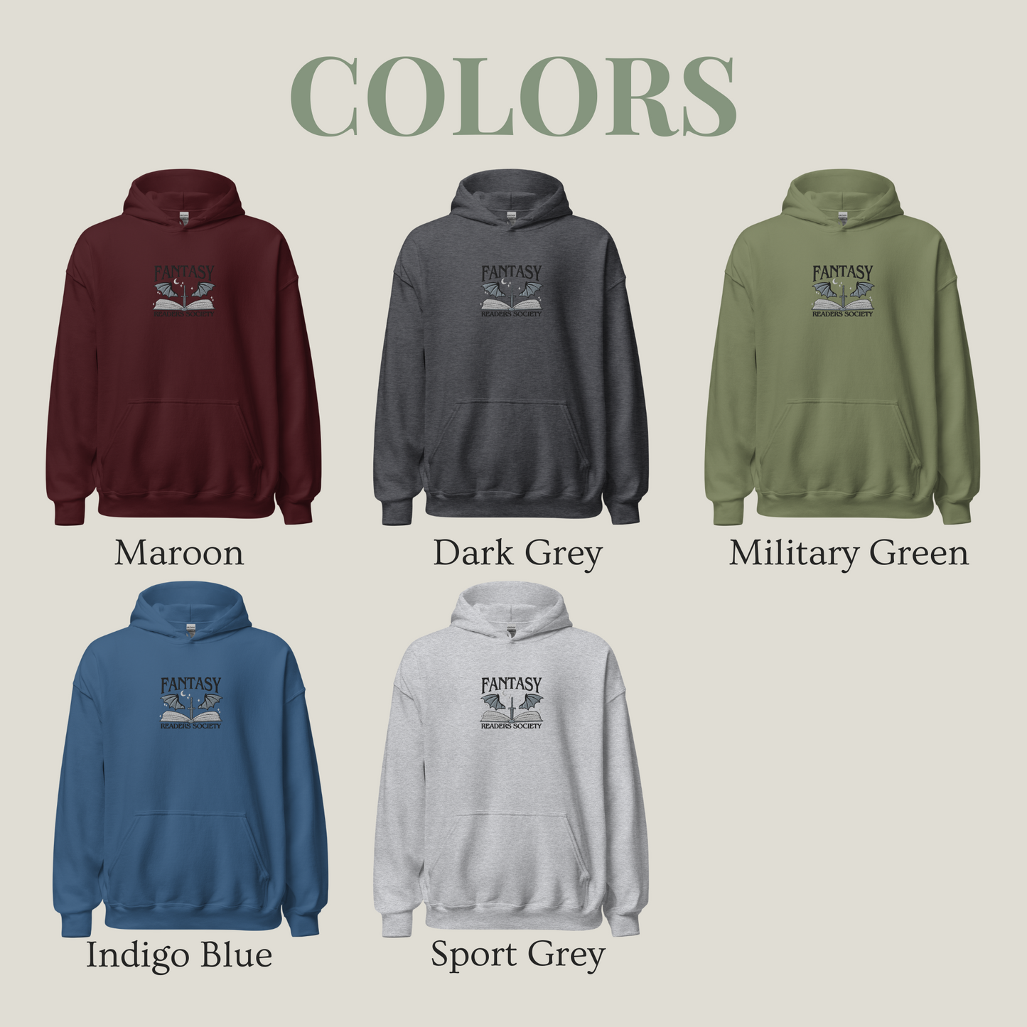 Hoodie | Fantasy Readers Society | bestickt | Bookish Hoodie