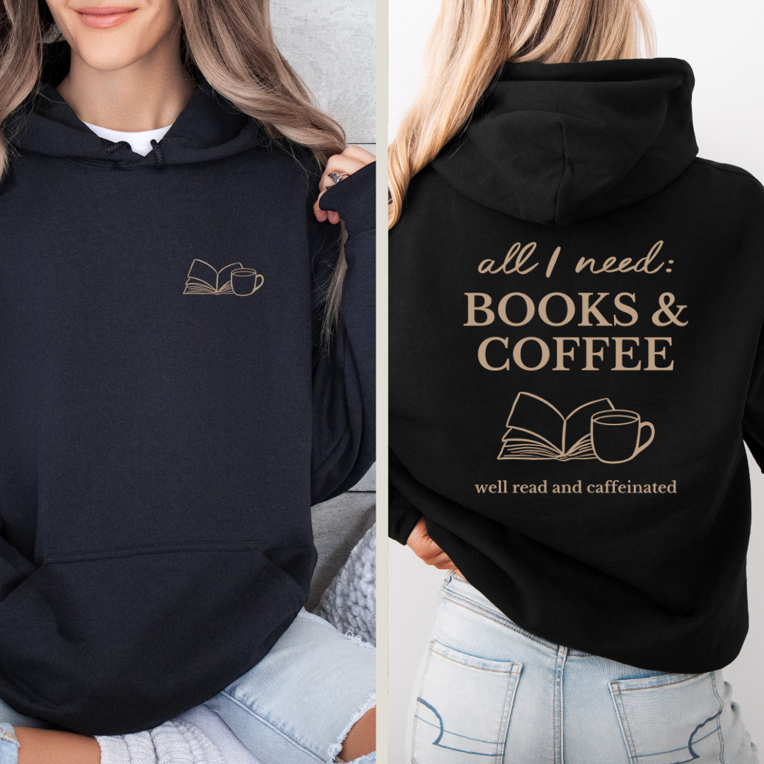 Hoodie | Books & Coffee | Druck | Bookish Hoodie