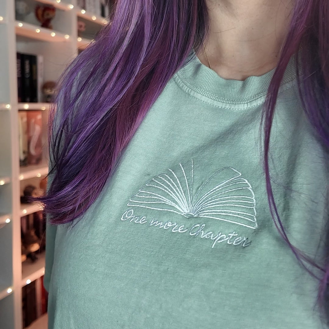 One More Chapter Bookish Shirt Stick Detail 