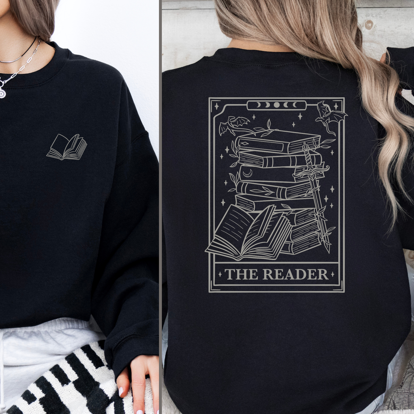Reader Tarot Card Sweatshirt - Bookish Sweatshirt Druck