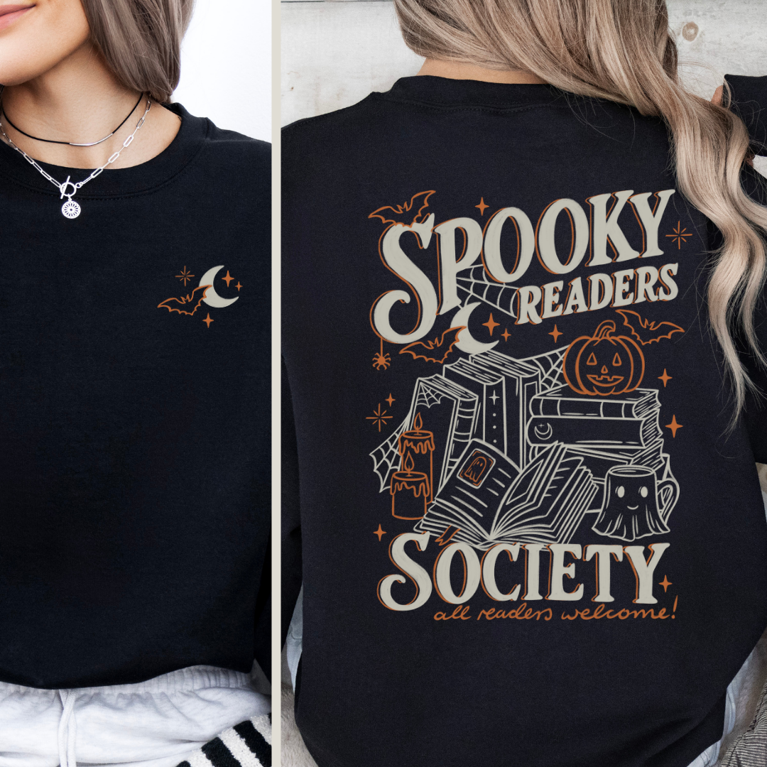 Bookish Sweatshirt - Spooky Readers Society mit Backprint