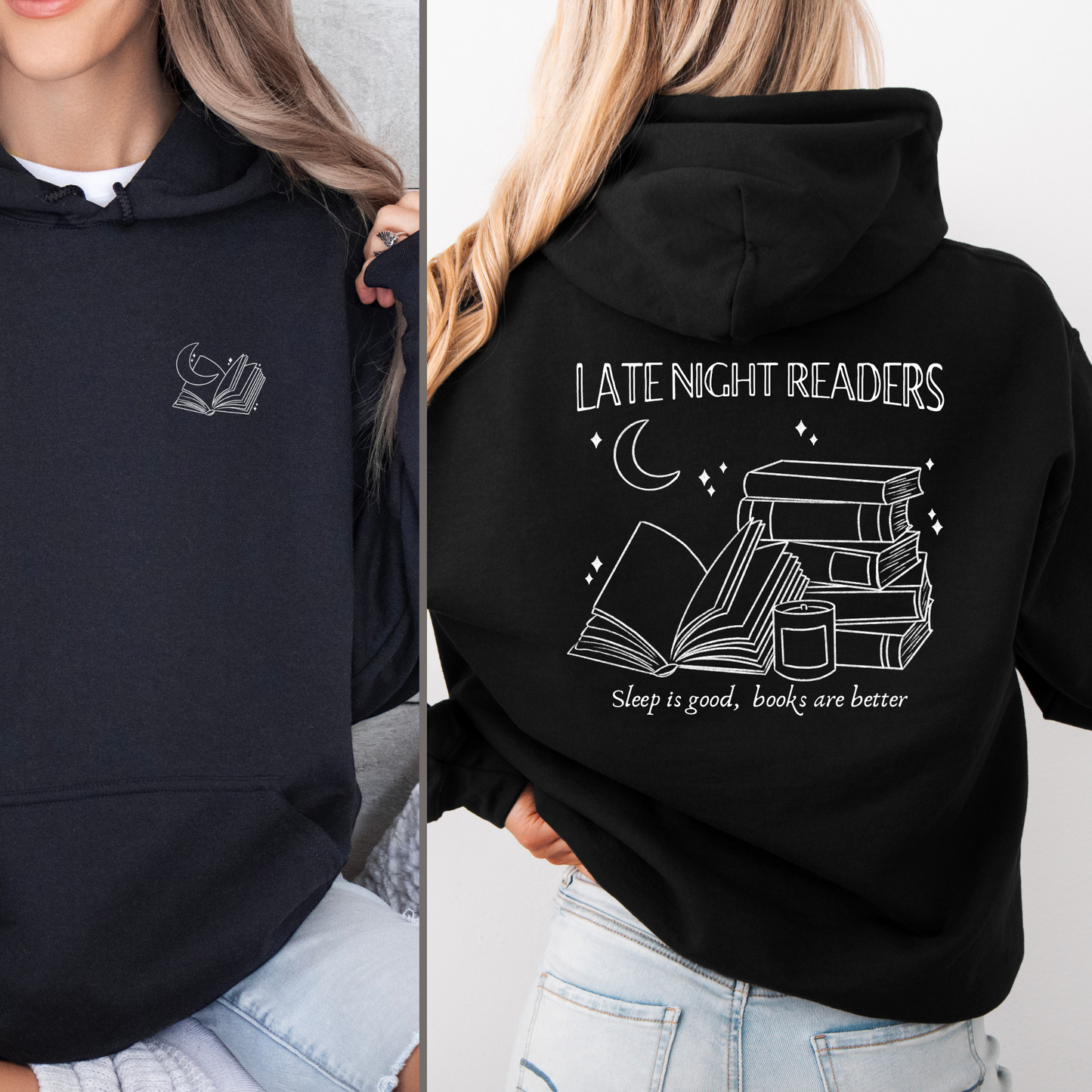 Hoodie | Late Night Readers | Druck | Bookish Hoodie
