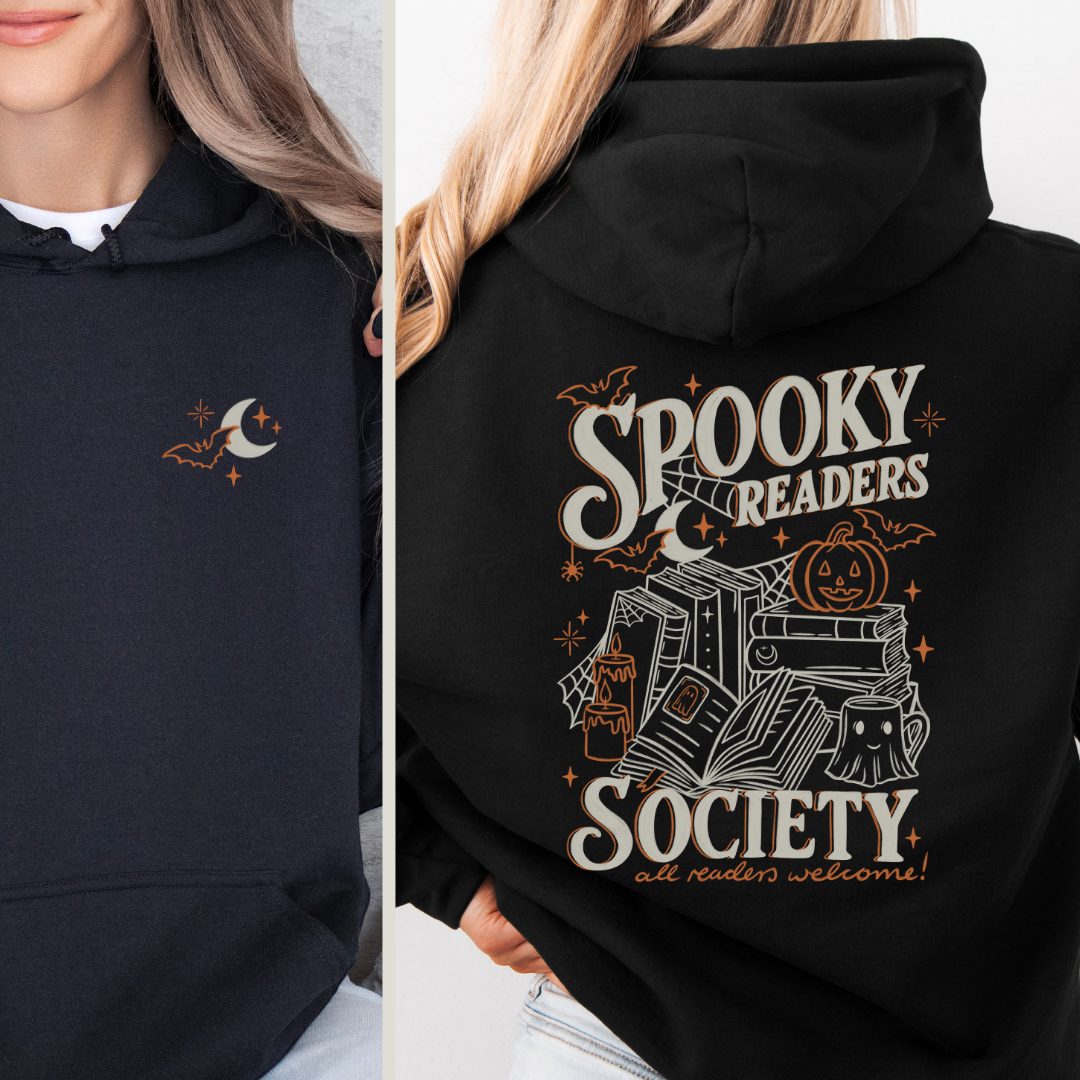 Bookish Hoodie - Spooky Readers Society mit Backprint