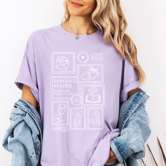 Premium T-Shirt | Post Stamp Romance | Druck | Bookish T-Shirt