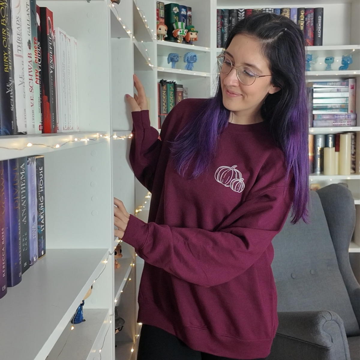 Bookish Sweatshirt - Pumpkin Bookstore mit Backprint