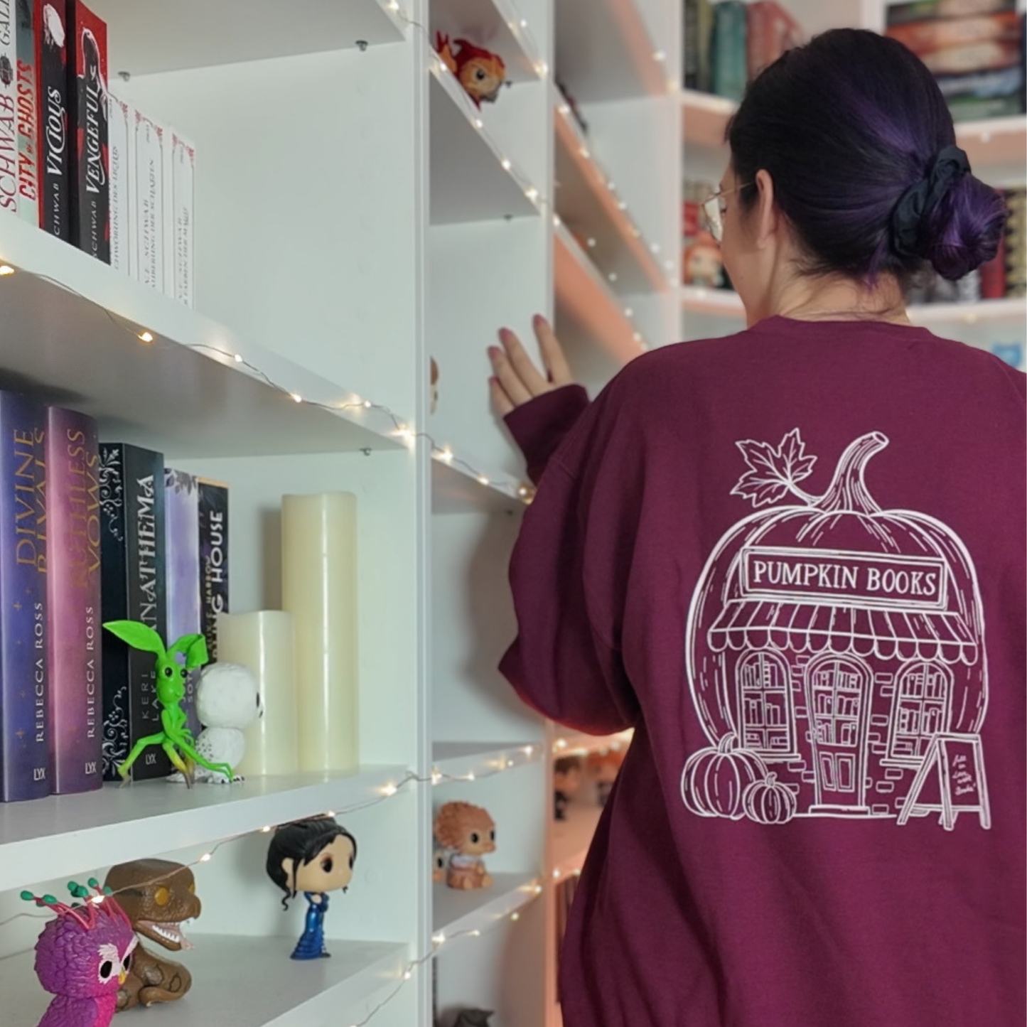 Bookish Sweatshirt - Pumpkin Bookstore mit Backprint