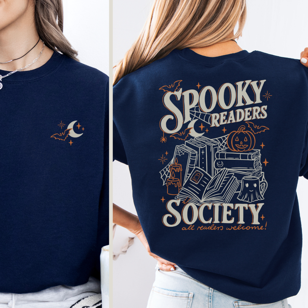 Bookish Sweatshirt - Spooky Readers Society mit Backprint