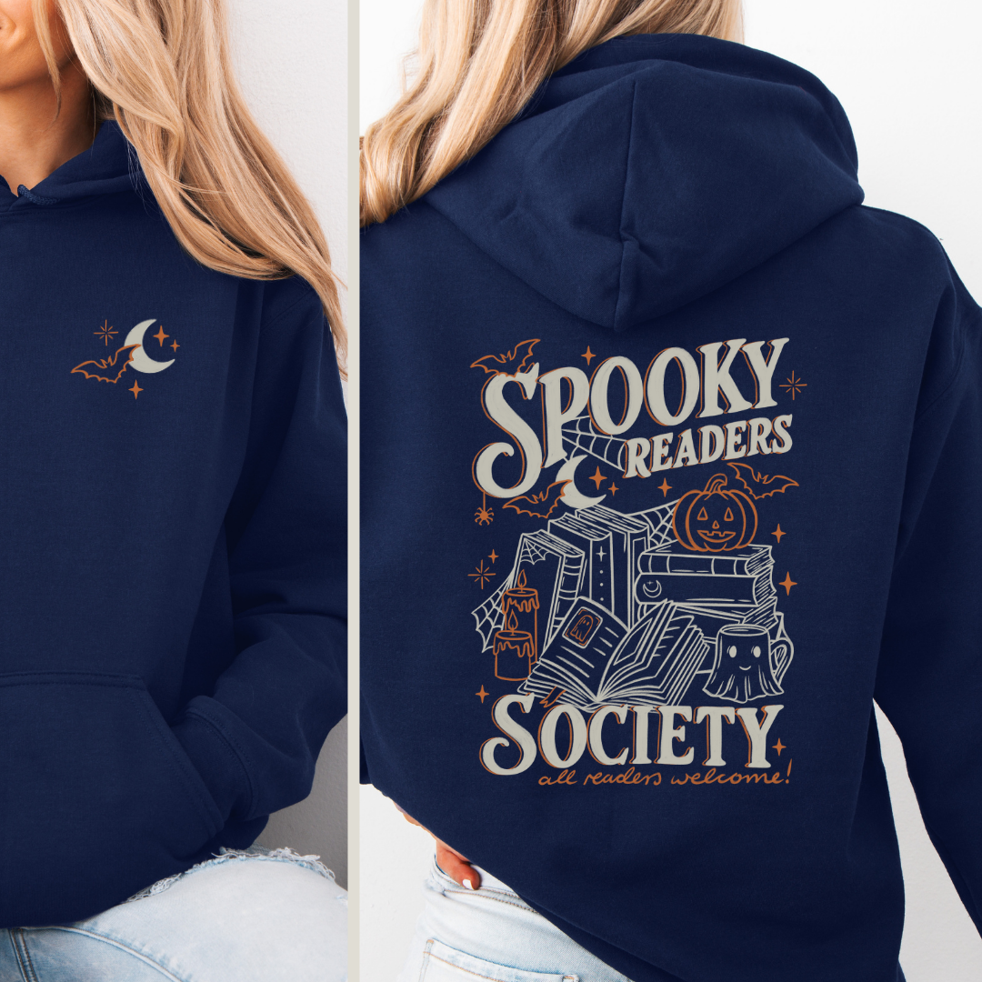 Bookish Hoodie - Spooky Readers Society mit Backprint