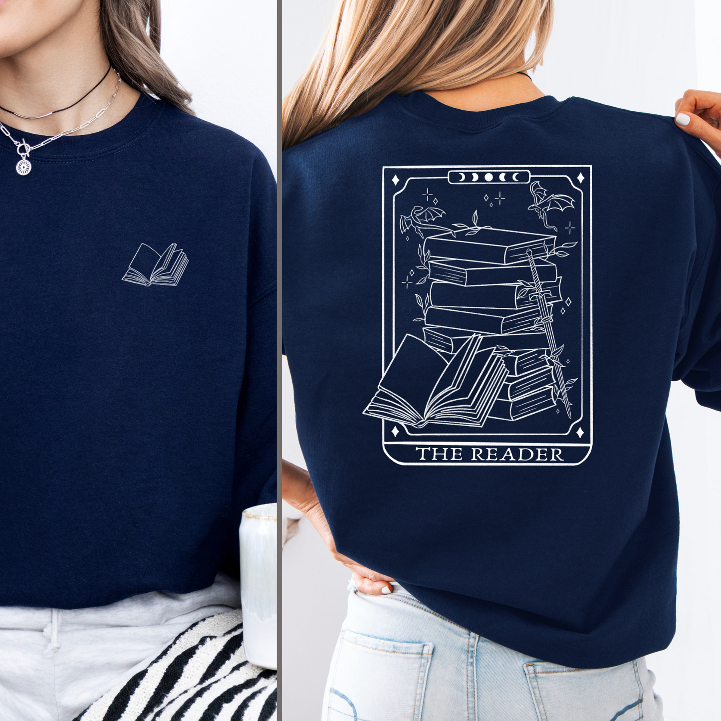 Sweatshirt | Reader Tarot Card | Druck | Bookish Sweatshirt
