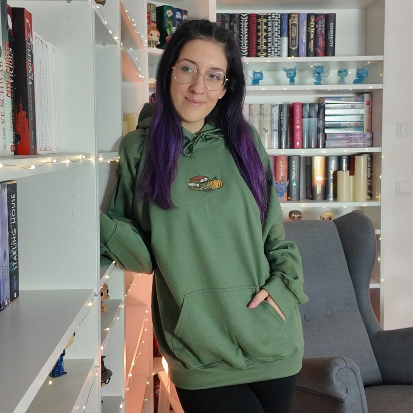Bookish Hoodie - Bookish Autumn mit Stick