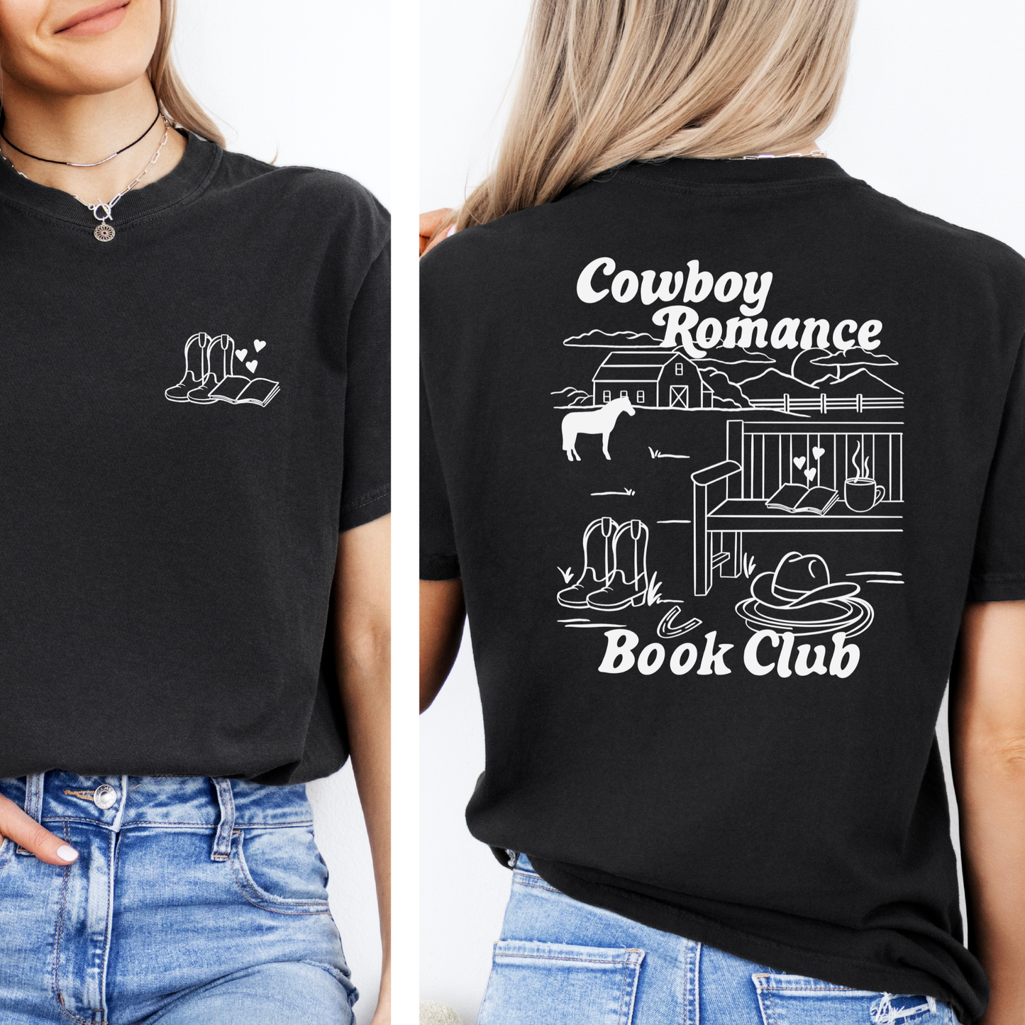 Premium T-Shirt | Cowboy Romance Book Club | Druck | Bookish T-Shirt