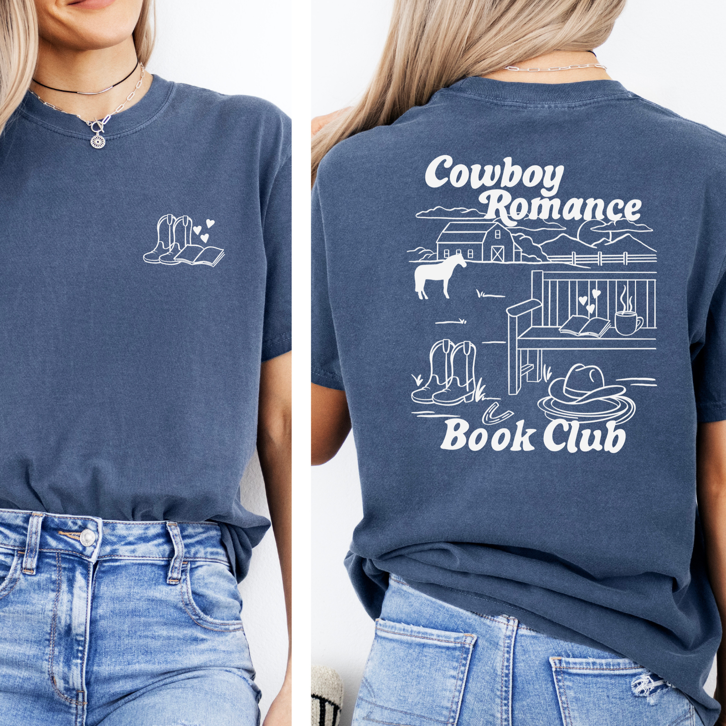 Premium T-Shirt | Cowboy Romance Book Club | Druck | Bookish T-Shirt