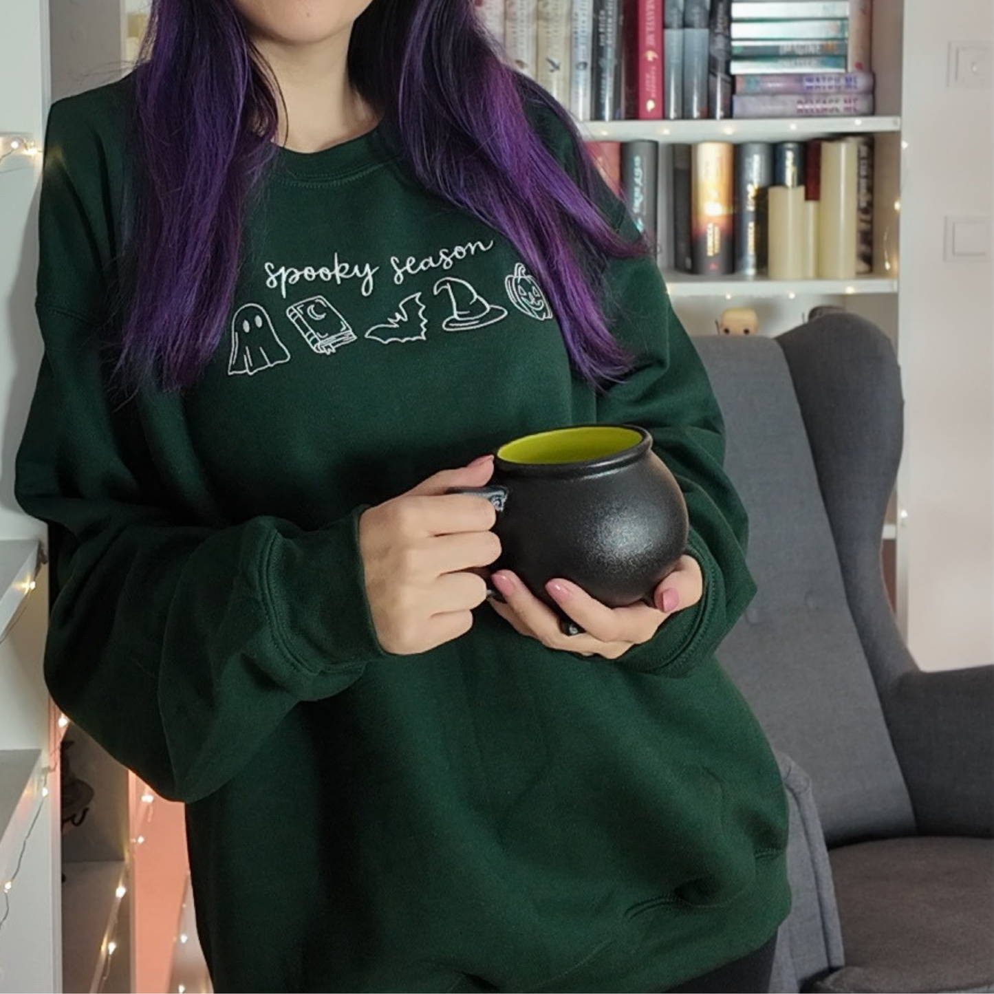 Bookish Sweatshirt - Spooky Season mit Stick