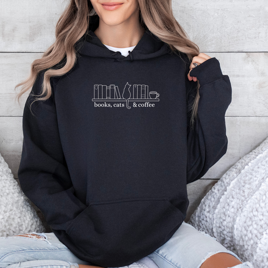 Hoodie | Bookish Cat | bestickt | Bookish Sweatshirt