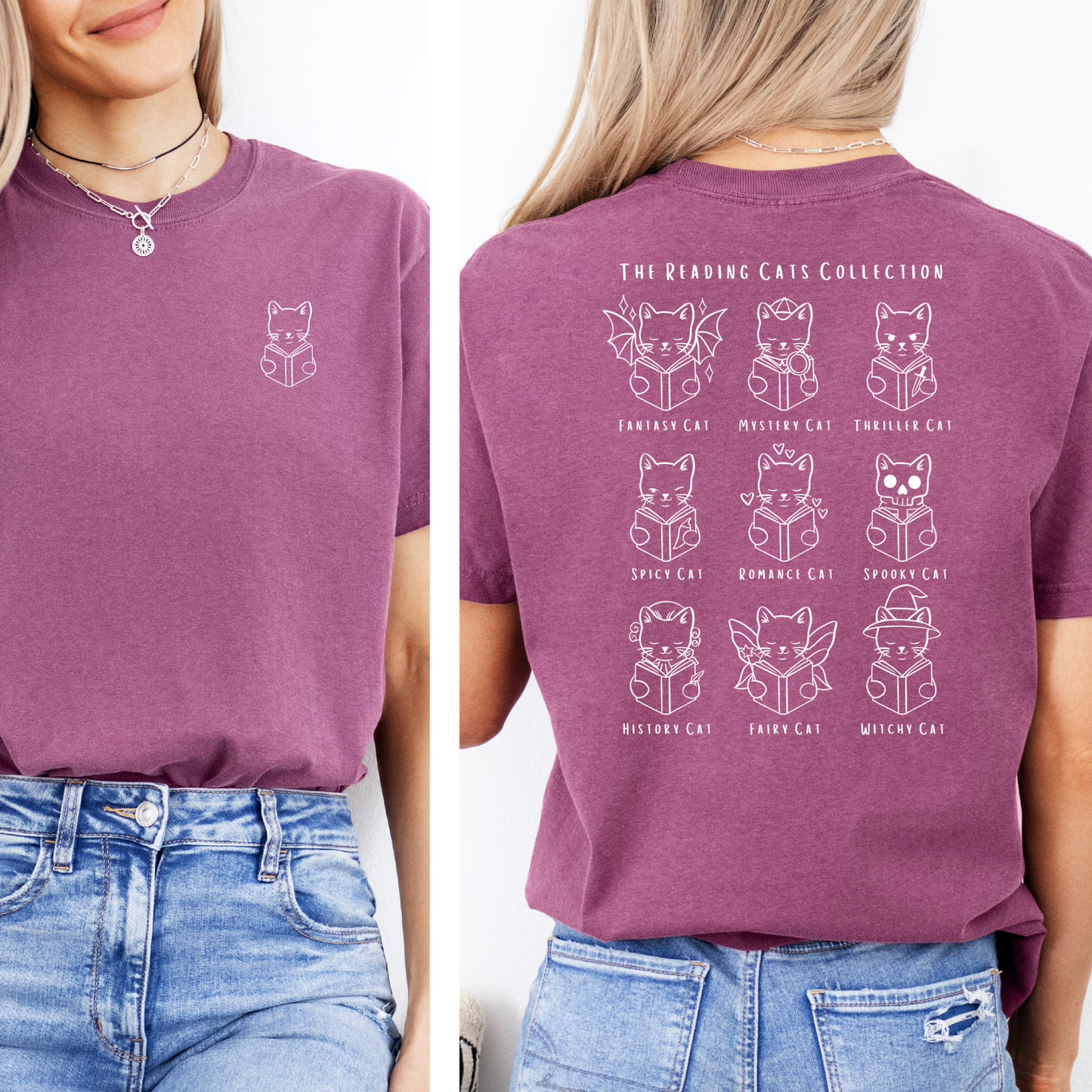 Premium T-Shirt | Reading Cats Collection | Druck | Bookish Shirt
