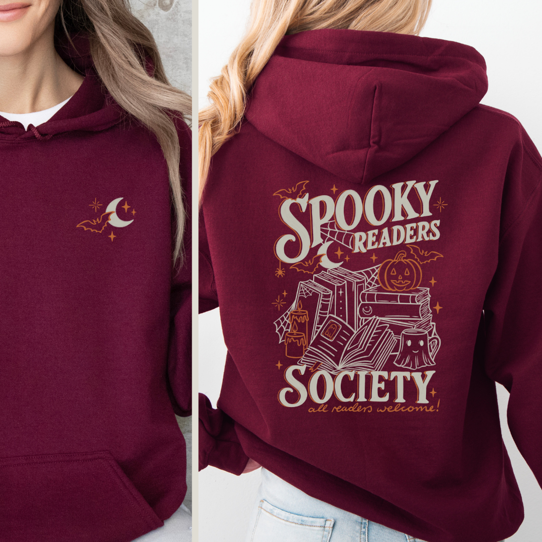Bookish Hoodie - Spooky Readers Society mit Backprint